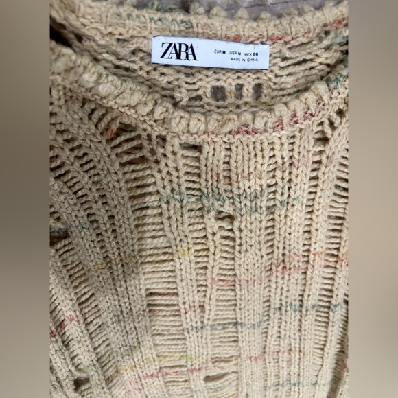 Zara Multicolor Distressed Knit Sweater - Picture 7 of 7